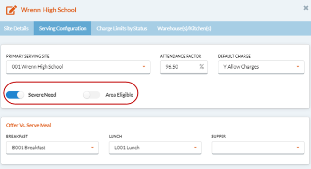 serving configuration tab